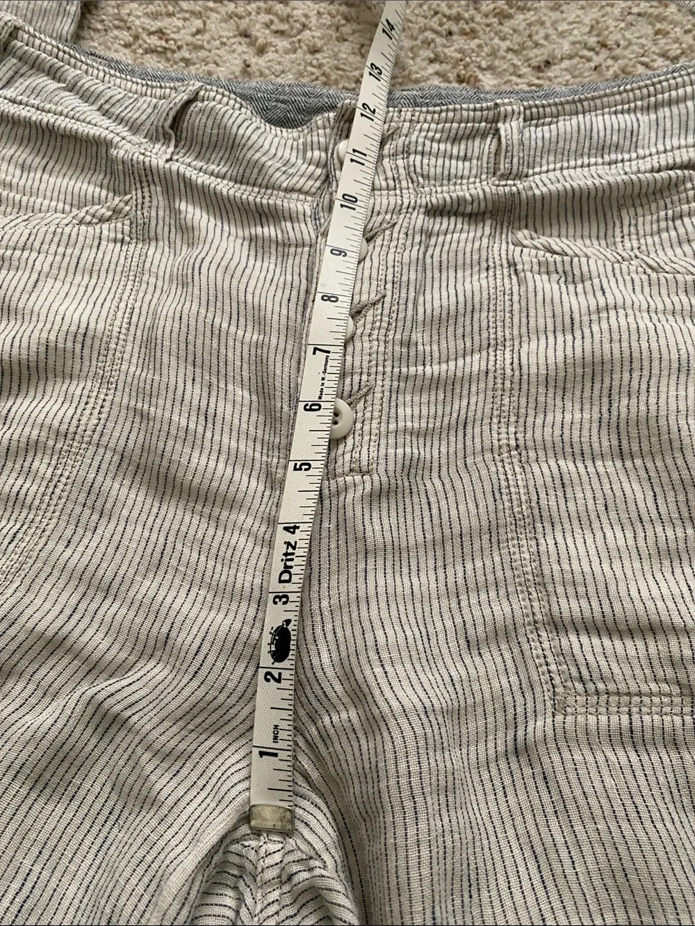Free People Emerson Striped Linen/Rayon Blend Pants. Size 8. No Belt.